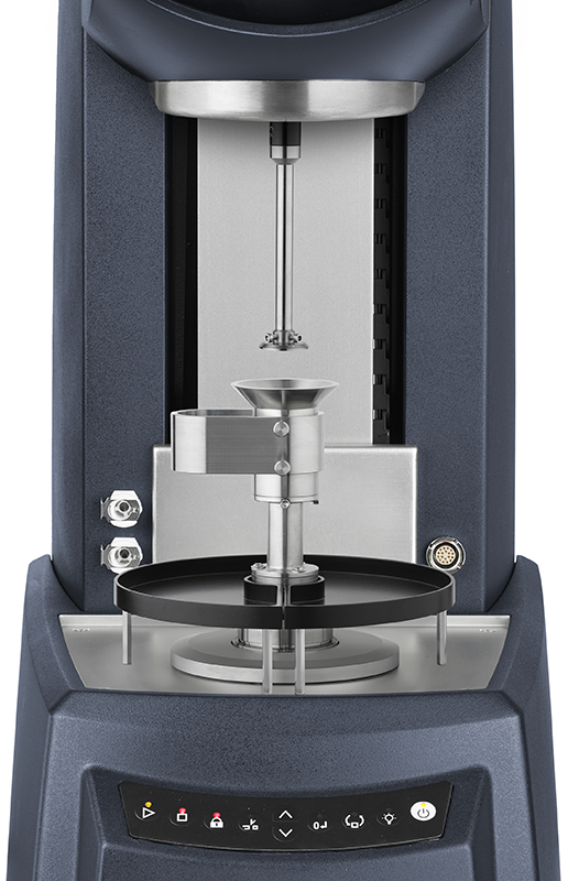 DHR_HR30_7_Powder-Ambient_Wall-Friction_DETAIL Figure 1: Discovery Hybrid Rheometer with Powder Rheology Wall Friction geometry and cup